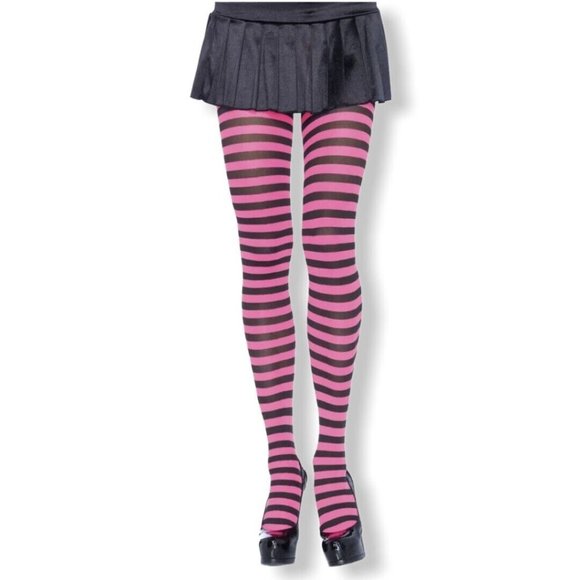 Costume Striped Tights Cosplay Adult Opaque Stockings Fantasy Stage Theatre - Picture 2 of 8
